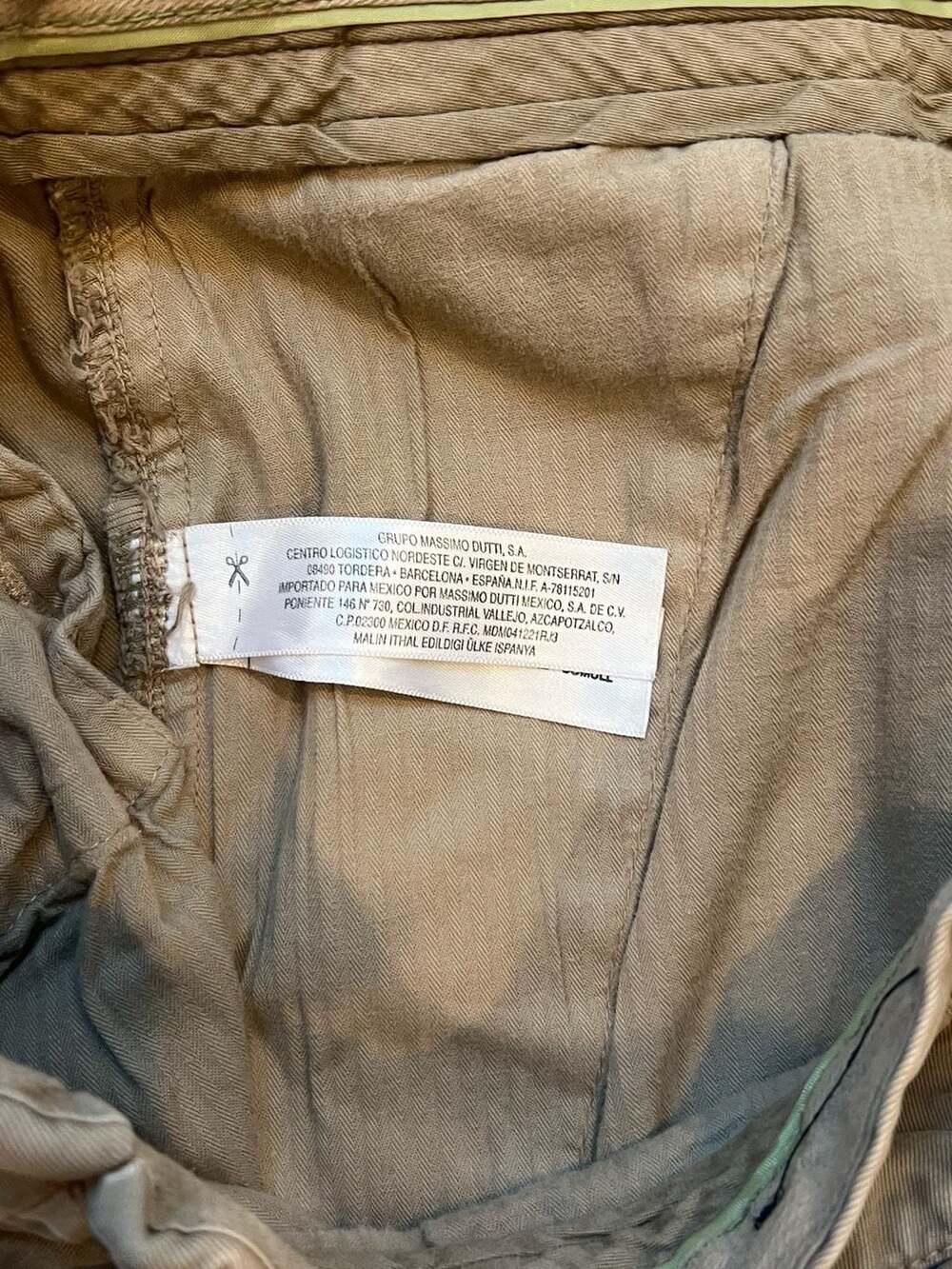 Massimo Dutti Men's Tan 100% Cotton Straight Leg Chino Pants Size 34 View 5
